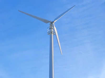 Why is the wind turbine designed with three impellers?