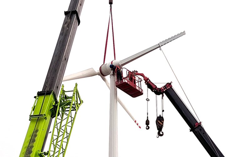 30kW wind turbine, active pitch control, mechanical brake, factory shipped