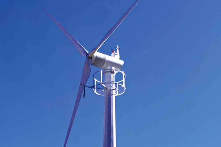 A 50kW electronically controlled wind turbine has a high wind energy utilization rate